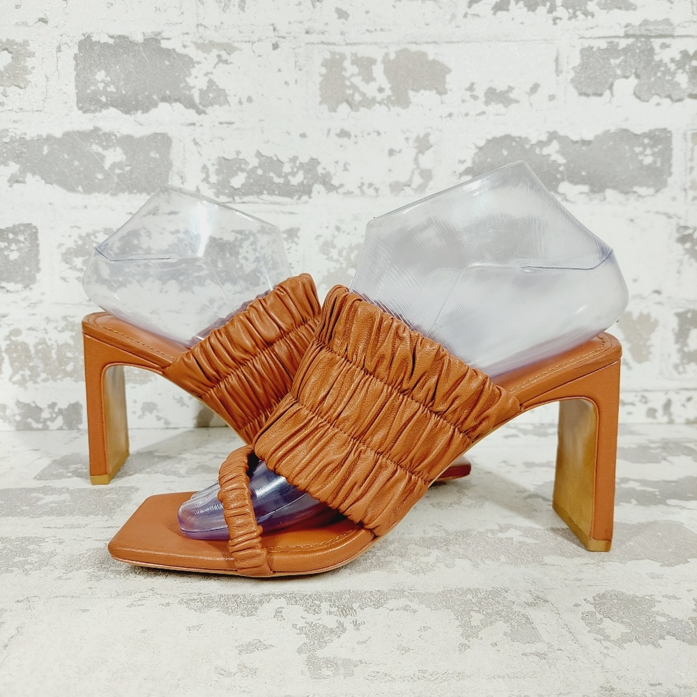 New Jonathan Simkhai Felix Elastic Leather Slip On Mules B516 - Picture 4 of 12